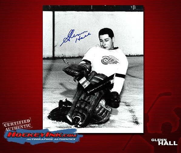 גלן הול חתום על כנפיים אדומות 8x10 צילום -70145 - תמונות NHL עם חתימה