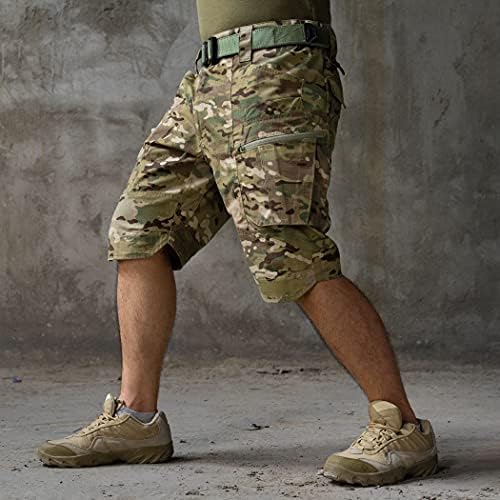 מכנסיים קצרים של IdoGear Multicam למכנסיים מטען טקטי מגברים קמו צבאי CAMO חיצוני מכנסיים קצרים 8 כיסים ריפסטופ מכנסיים יבש מהיר