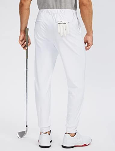 הרגעת גברים של גולף רצים מכנסיים עם 5 כיסים בכושר רזה למתוח מכנסי טרנינג ריצה נסיעות שמלת עבודה מכנסיים לגברים