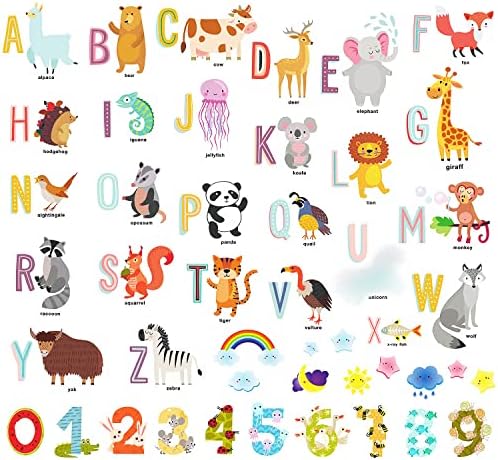 האלפבית מדבקות קיר פנטה מלאך נשלף בעלי החיים אותיות מספרים חינוכיים למידה קיר מדבקות עבור בני בנות בכיתה משתלת משחק חדר