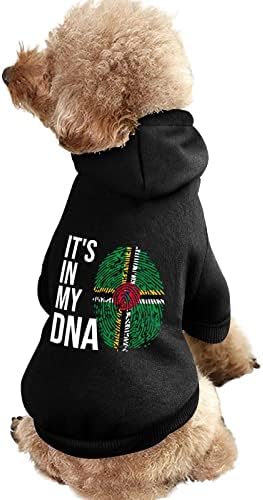 זה ב- DNA שלי דומיניקה דגל בגדי כלב קפוצ'ונים של חיות מחמד חורפי חורף סווטשירטים של כלבים חמים לכלבים בינוניים קטנים