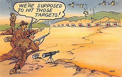 צבאי קומיקס גלויה, ישן בציר עתיק פוסט כרטיס מטרות 1942
