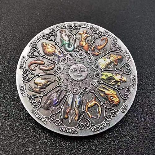 שנים עשר קונסטלציה גלגל המזלות המזלות מטבעות זיכרון צבעוניות אהבה מאושרת הורוסקופ אירופאי מתנת מזכרת
