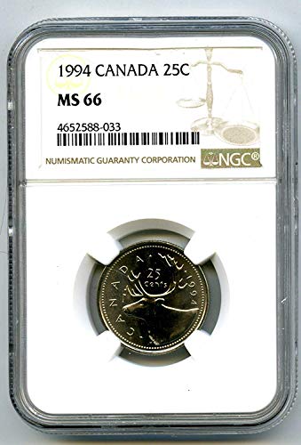 1977 CA קנדה 25 סנט רבעון מוסמך רויאל קנדה מנטה רבע פופ רבעון MS66 NGC