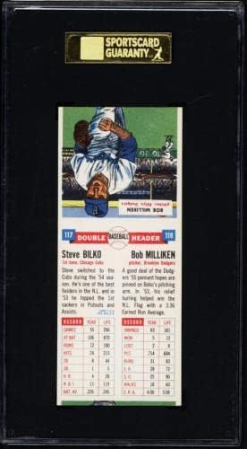 1955 Topps כותרות כפולות 117/ 118 סטיב בילקו/בוב מיליקן SGC 92 לא מתוחכמות - קלפי בייסבול