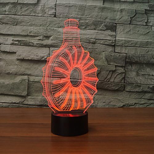 מולי HIESON 3D בקבוק וויסקי בלילה אור לגעת להחליף עיצוב שולחן שולחן אשליה אופטית מנורות 7 שינוי צבע אורות LED מנורת שולחן חג המולד בבית