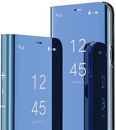 תואם עם אייפון 12 פרו מקס מקרה מראה עיצוב תצוגה ברורה להעיף דק במיוחד מגני מעטפת עם רגלית כיסוי עבור תואם עם אייפון 12 פרו מקס 6.7 מראה
