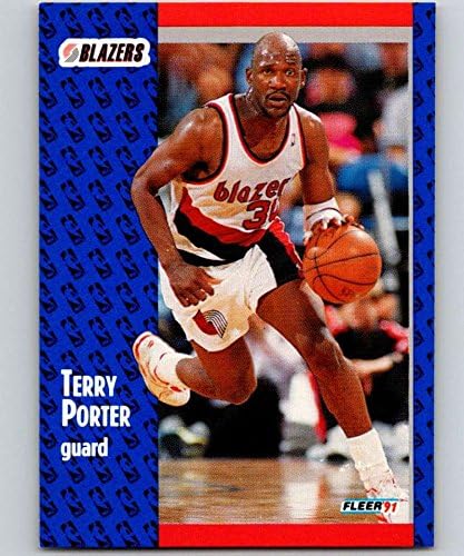 1991-92 כדורסל פלייר 171 טרי פורטר פורטלנד טרייל בלייזרס בכרטיס מסחר רשמי ב- NBA מ- Fleer/Skybox