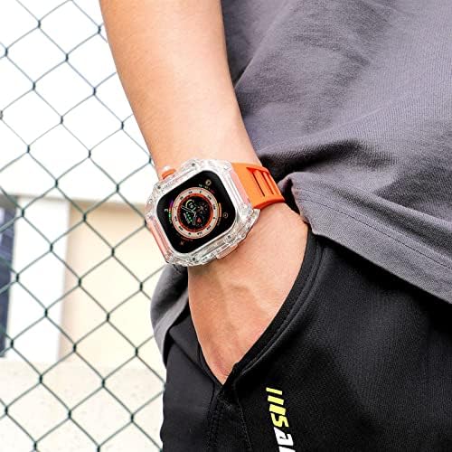 KANGDD עבור Apple Watch Ultra 49mm Series Series 8 7 6 5 4 SE צמיד רצועת צמיד שעון שעון מוט ערכה מחוספסת כיסוי מגן