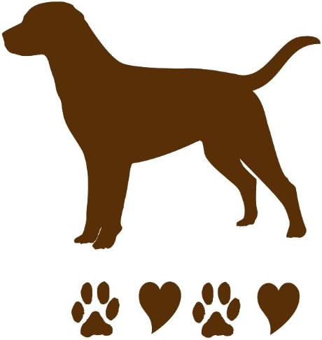 שוקולד Labrador Retriever מעבדת שוקולד כפות ולבבות חובב כלבים מדבקת מדבקות מכוניות