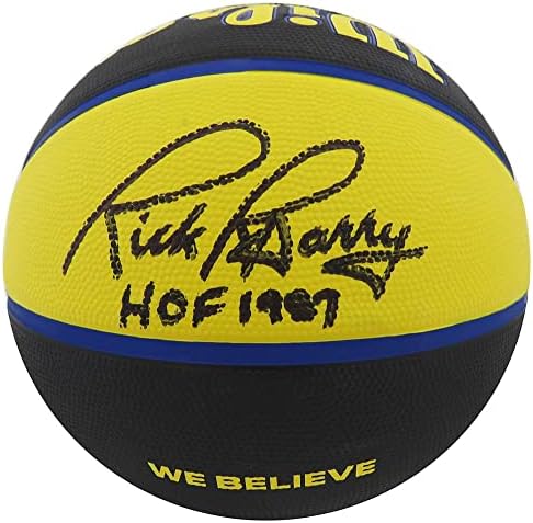 ריק בארי חתם על גולדן סטייט ווריירס ווילסון העיר כדורסל בגודל מלא עם HOF 1987 - כדורסל חתימה