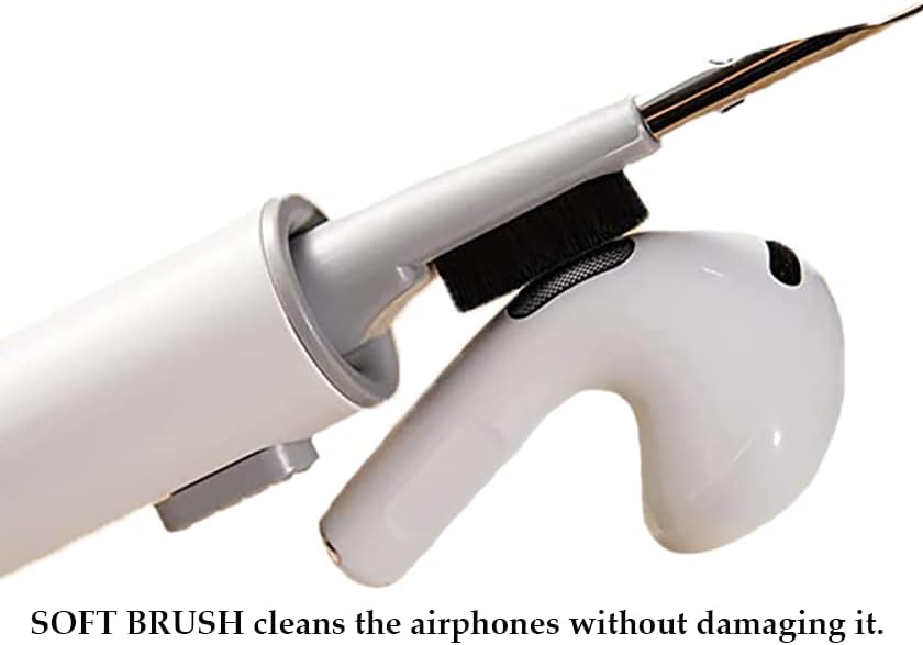 האוזניות המובילות של ג'האן הפרימיום Bluetooth מנקה עט, מנקה אוזניות עם מברשת רכה, ערכת מנקה AirPod Multifunction, לבן, YSC01
