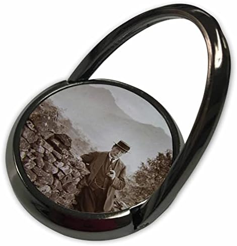 3 דרוז קסם פנס מגלשת 1918 צילום איש אדוארד עם צינור על אבן. - צלצולי טלפון