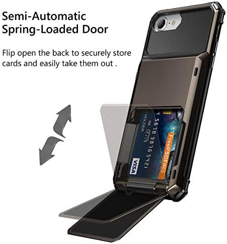 Vofolen עבור iPhone 6S Case iPhone 8 ארנק iPhone SE 2020 מארז מחזיק כרטיס אשראי מזהה חריץ כיס שכבה כפולה פגוש מגן מחוספס TPU שריון גומי