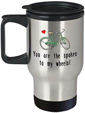 מתנת רכיבה על אופניים חמודה - רוכב אופניים ולנטיין - ספל נסיעות אופניים רומנטי - יום האהבה, יום השנה - דוברים לגלגלים שלי