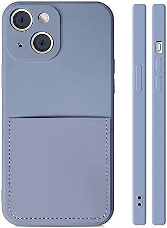 מארז ג'ל סיליקון סיליקון נוזלי אולטרה נוזלי תואם לאייפון 13 Pro Max 6.7 אינץ '2021 עם שרוולי כרטיסים שרוולים חריץ אנטי-סקרט אטום-זעזועים