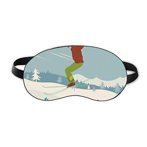 סקי סקי לוח חורף ספורט איור מגן עיניים שינה