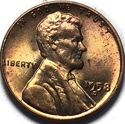 1958 D Lincoln Cent Cent Cent Red Pennery State Mint State