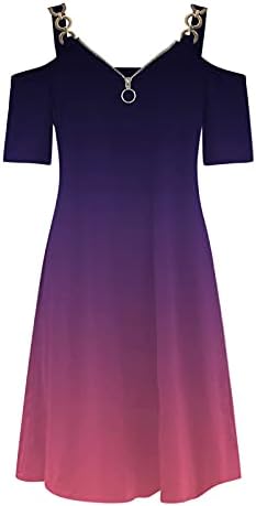 ויטונג נשים של קצר שרוול שמלות אופנה מזדמן עם צווארון שמלות רצועת גב פתוח שמלה רופף מקסי שמלה