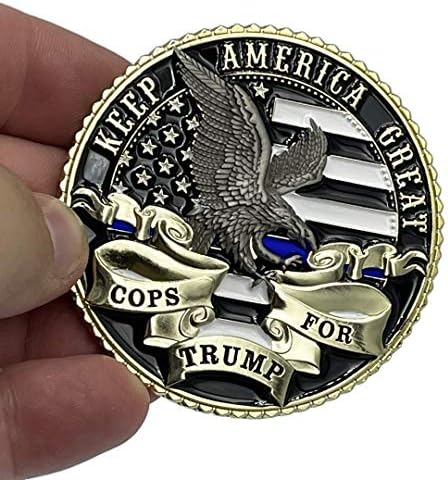 הנשיא BL6-011 דונלד ג'יי טראמפ מגה שוטרים לטראמפ 2024 מטבע אתגר קו דק כחול