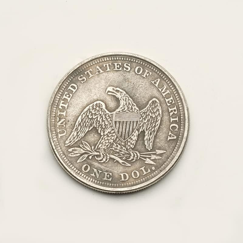 1871 פסל החירות לוקח דגל סילבר דולר אמריקאי חירות מטבע נשר מטבע חוץ מטבע עגול עגול עתיק