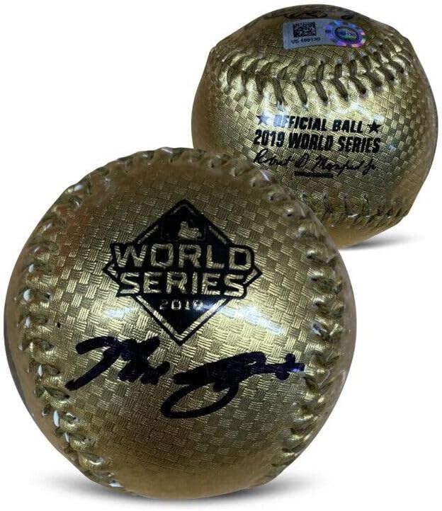 מקס שרצר חתום על שנת 2019 סדרת העולם אזרחים זהב חתום בייסבול MLB HOLO - כדורי חתימה
