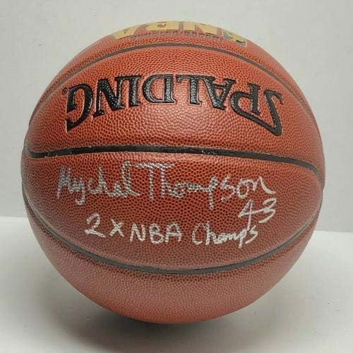 מיצ'ל תומפסון חתם על כדורסל ספאלדינג 2x אלופי NBA *לייקרס PSA Y10038 - כדורסל חתימה