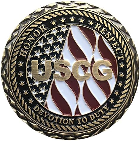 משמר החופים הוותיק של משמר החופים USCG SEMPER PARATUS כבוד כבוד כבוד לאתגר מטבע קופסת קטיפה כחולה