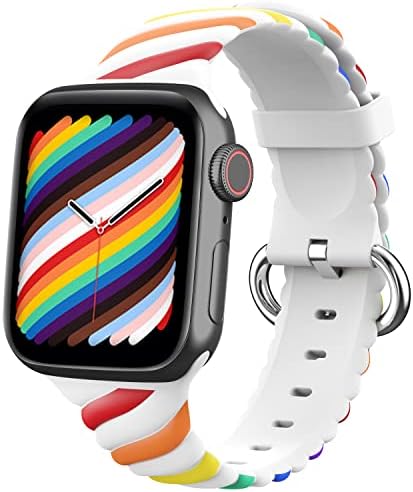 צפו בלהקה תואמת ל- Apple Watch 38 ממ 40 ממ 41 ממ 42 ממ 44 ממ 45 ממ נשים גברים סרטי כף יד סיליקון Smartwatch רצועה להחלפה לסדרה Iwatch