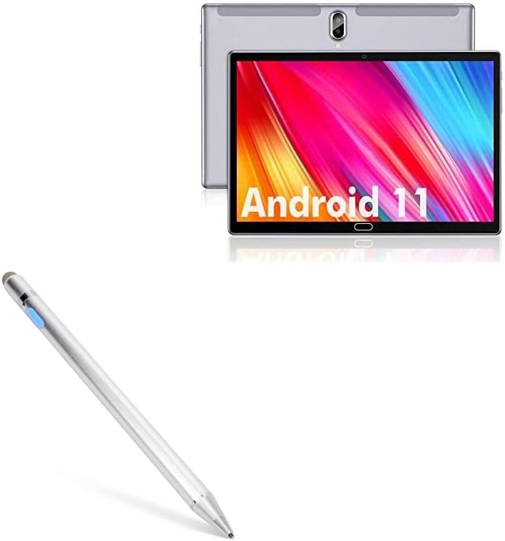 עט חרט בוקס גרגוס תואם ל- Feonal 2022 Tablet האחרון של אנדרואיד 11.0 - חרט פעיל Active Stylus, חרט אלקטרוני עם קצה עדין אולטרה - מכסף