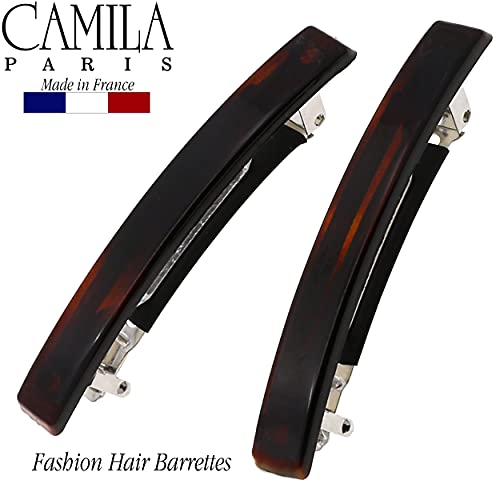 CAMILA PARIS AD1/2 קליפ חרטת שיער צרפתי לבנות, סט של 2 אבזם מתכת גומי חזק אחיזת שיער אחיזה לנשים, ללא החלקה עמידות של בנות נערות אביזרי