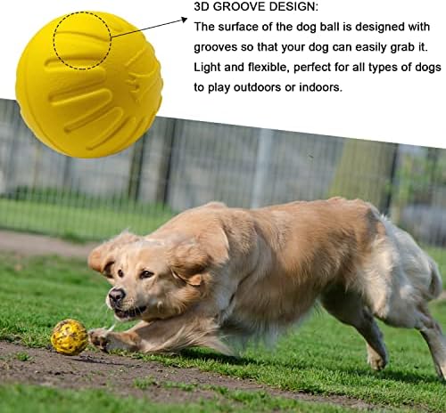 כדורי צעצוע של DLDER כלבים מביאים כדור בלתי ניתן להריסה, כדורים קופצניים צפים לכלבים לעיסות אגרסיביות, קל משקל וכדור קצף קשוח ועמיד לכלבים