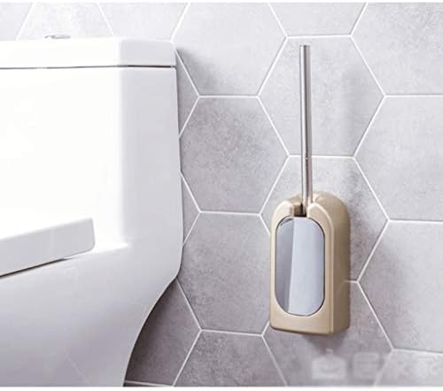 LiRuxun רכוב על קיר מברשת שירותים מברשת אמבטיה עם ציפוי ידית נירוסטה לאחסון אמבטיה וארגון, מברשת מכוסה