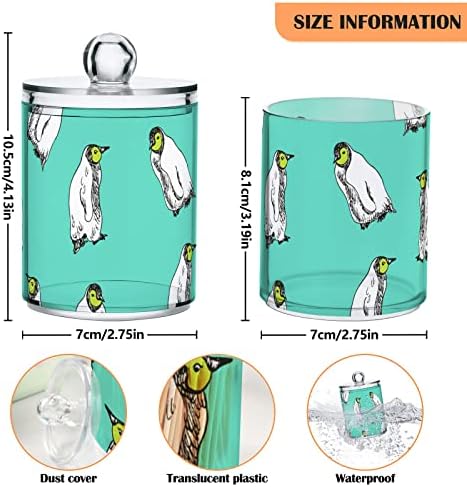 פינגווין כותנה חמוד מחזיק חדר אמבטיה מיכלי אמבטיה צנצנות עם מכסים מכוונים כרית כותנה כרית כרית מחזיק עגול צנצנת לסבבי כותנה סיבוב מלחי