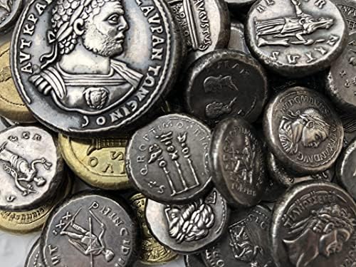 מטבעות רומאים פליז מכסף מלאכות עתיקות מצופות מטבעות זיכרון זרות בגודל לא סדיר סוג 29