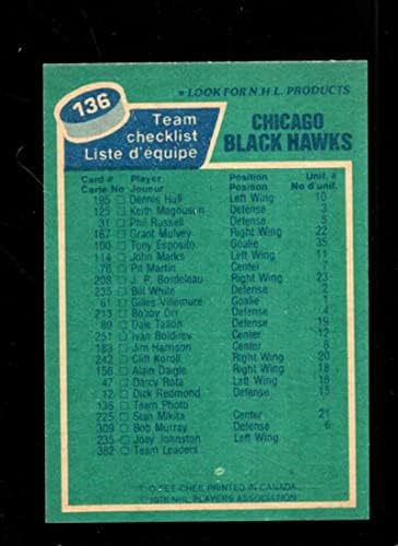 1976-77 O-PEE-CHEE 136 שיקגו בלקוהוקס CL NMMT Blackhawks