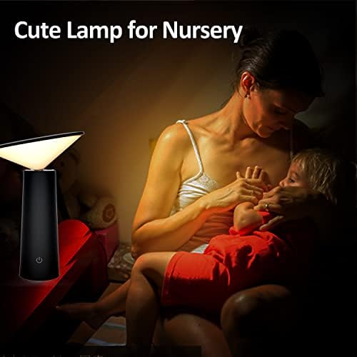 מנורת פטריות, מנורת שולחן קטנה אלחוטית, אור עיצוב לילה מודרני נייד לסביבה,ילדים, חדר שינה, סלון, ראש מסתובב - 3 צבעים ובקרת מגע ניתנת