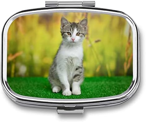 כיס גלולת מקרה חמוד חתול נסיעות גלולת מחזיק אחסון עבור רפואה תוסף ויטמין דגי שמנים 2. 2 * 1.6 אינץ