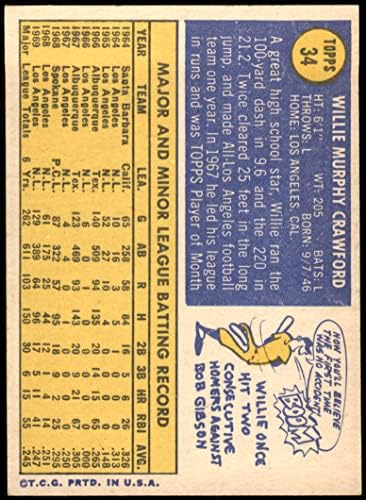 1970 Topps 34 ווילי קרופורד לוס אנג'לס דודג'רס NM Dodgers
