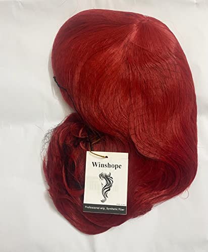 וינשופ קצר אדום פאה עבור נשים בנות ,מתולתל גלי טבעי שיער פאות עבור קוספליי תחפושות ליל כל הקדושים המפלגה חום עמיד סינטטי סיבים