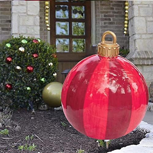 קישוטים לחג המולד של Shyouxuan חיצוניים, 23.6 אינץ 'חיצוני חג המולד PVC כדור מתנפח, כדורים מתנפחים לחג המולד לעיצוב חג המולד בחוץ, B