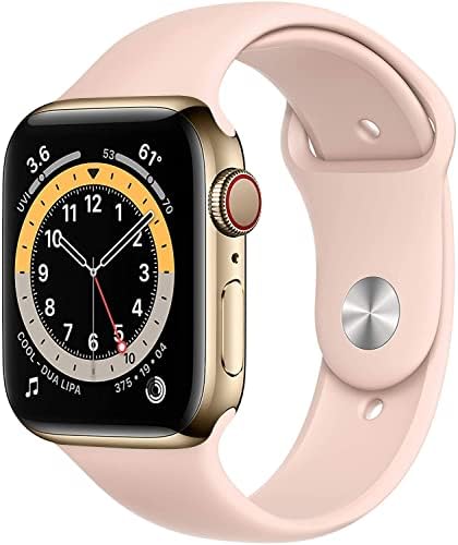 סדרת Apple Watch 6 מארז נירוסטה זהב עם פס פינק ספורט