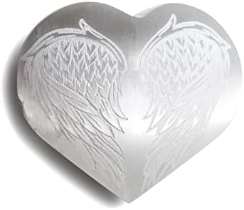 אוסף מינרליסט לב סלניט, צורת לב של כנפי לב בגודל 2.5 אינץ