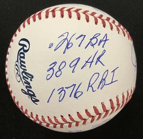 ג'וני ספסל חתום בייסבול מנפרד אדום חתימה HOF 89 סטטיסטיקה של כתובת JSA - כדורי בייסבול חתימה
