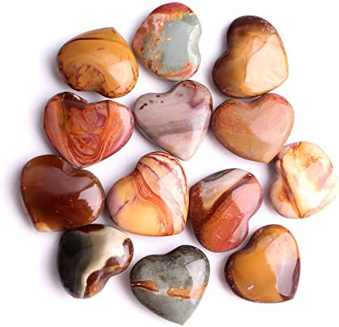 Binnanfang AC216 20-25 ממ אהבה מלוטשת טבעית פוליכרום ג'ספר לב אבן אבן אבן לב תליון שרשרת אבן חן.