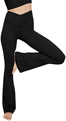 מכנסי יוגה לנשים מעבר מוצא מותניים גבוהים התלקחות חותלות בטן בקרת פעמון פעמון תחתון מכנסיים חותלות אימון