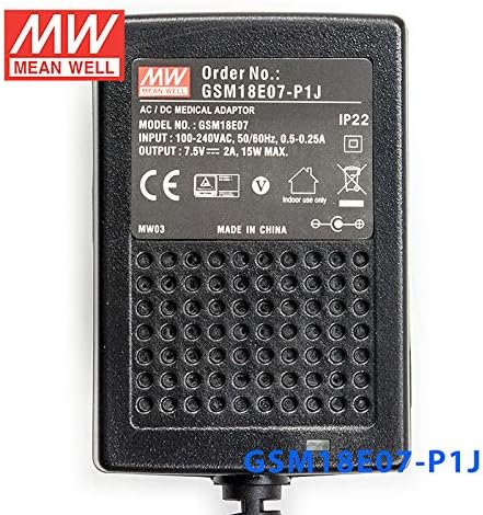 ממוצע GSM18E07 -P1J מתאם כוח חיצוני -15W 7.5V 2A