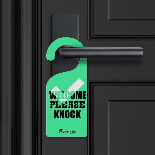 אל תפריע למתלה דלתות שלט דלת ברוך הבא אנא דפוק שלטים דקורטיביים שלטים PVC שלט כפתור דלתות למשרד ביתי, מלון, חנות כפול צדדי