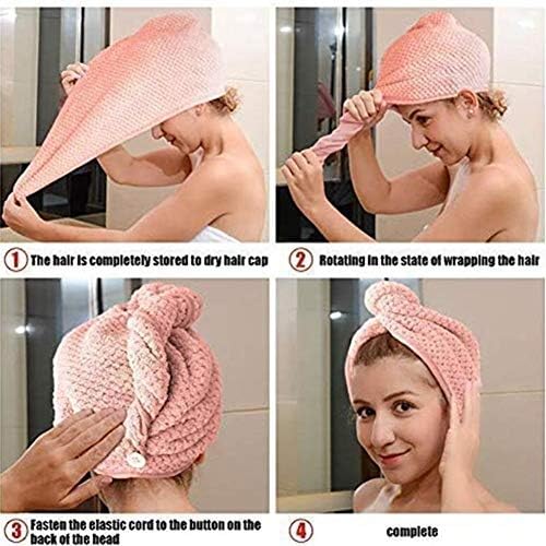 2 יחידות כותנה שיער יבש כובע יבש ייבוש מהיר מגבת מגבות כובע אמבטיה מקלחת אמבטיה ספא שיער ייבוש מגבת מגבת כובע מקלחת לנשים J21113