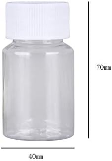 6 חתיכות 50 מיליליטר ריק ברור פלסטיק בקבוקי גלולת מוצק אבקת מיכל פלסטיק עגול מוצק אבקת מיכל מגיב אחסון בקבוק עם לבן בורג כובע, שקוף